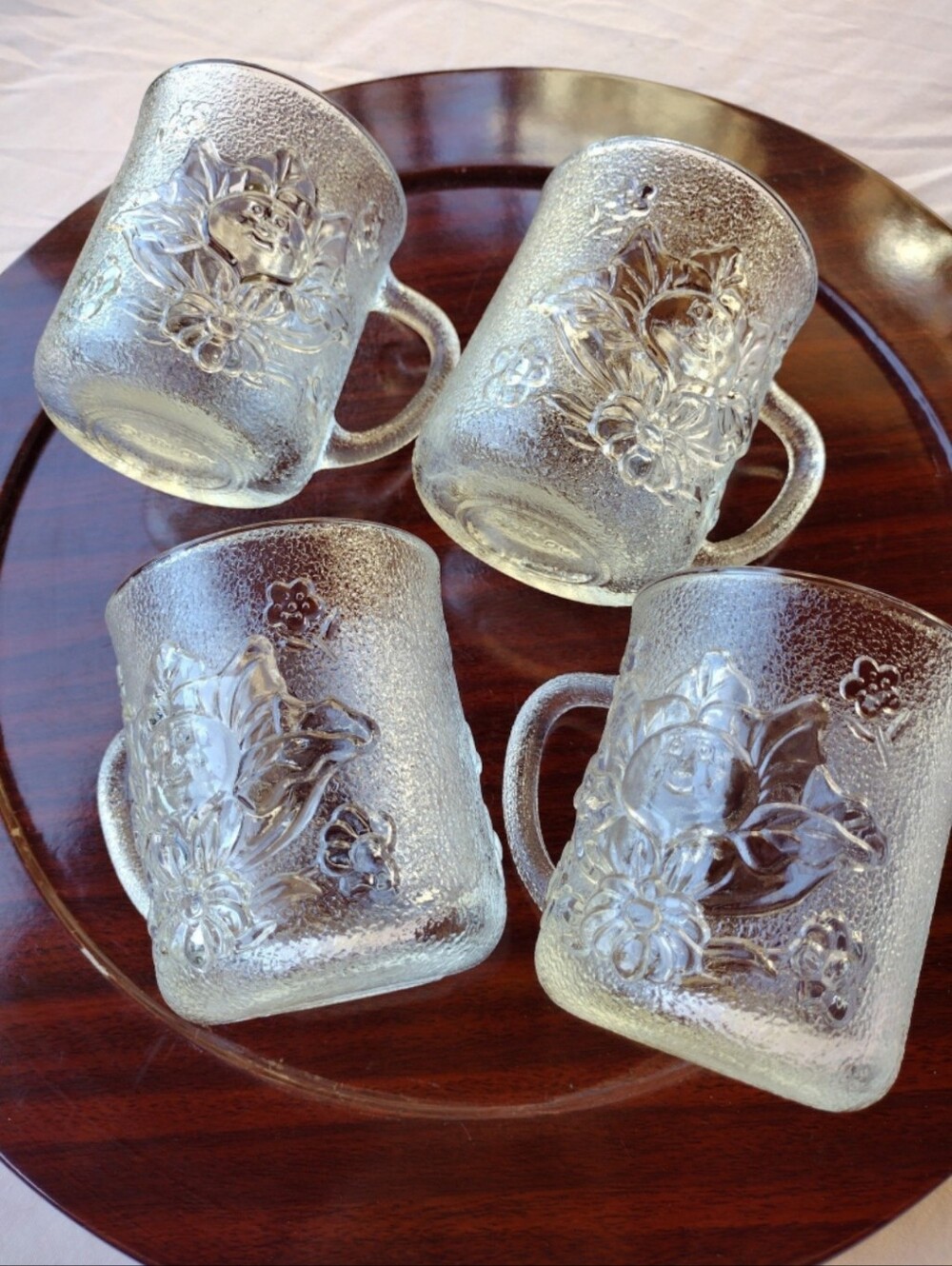 Set of 4 1984 Cabbage Patch Kid Clear Glass Mug